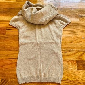 EXPRESS gold cowl neck short sleeve sweater
